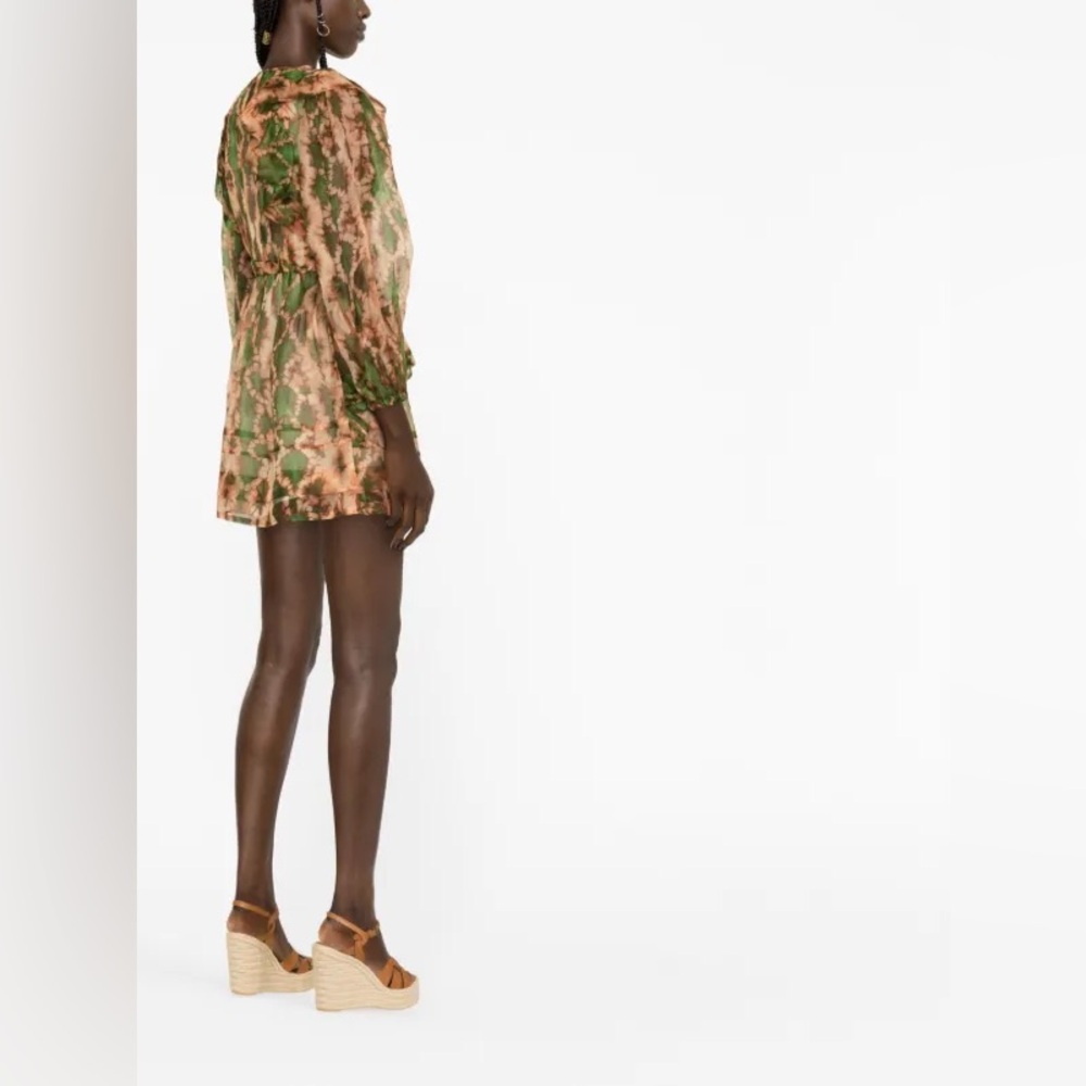 NWT Ulla Johnson Adelaide Silk Ruffles Mini Dress Serpentine Sz 6 Spring Summer - Picture 9 of 16